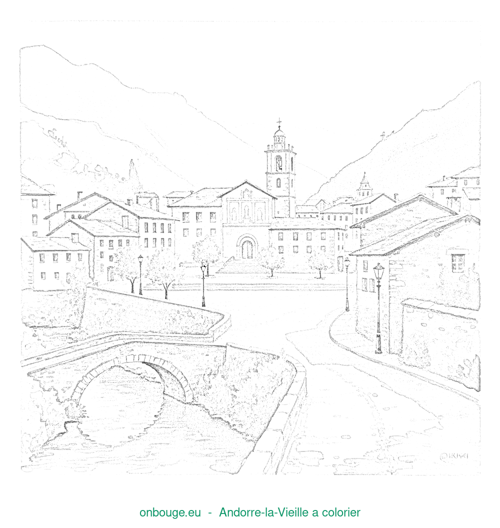 Coloriage d’Andorre-la-Vieille