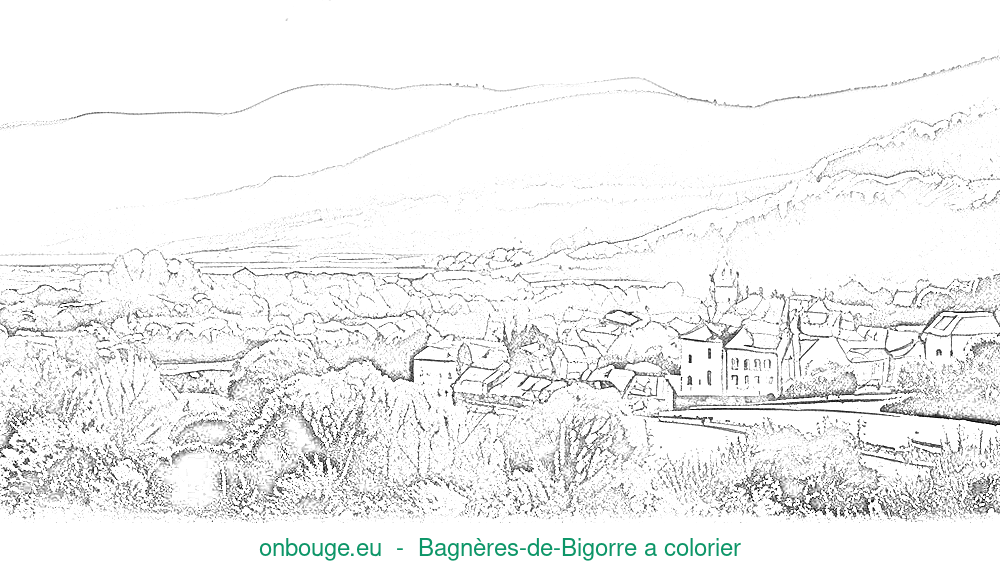Coloriage de Bagnères-de-Bigorre