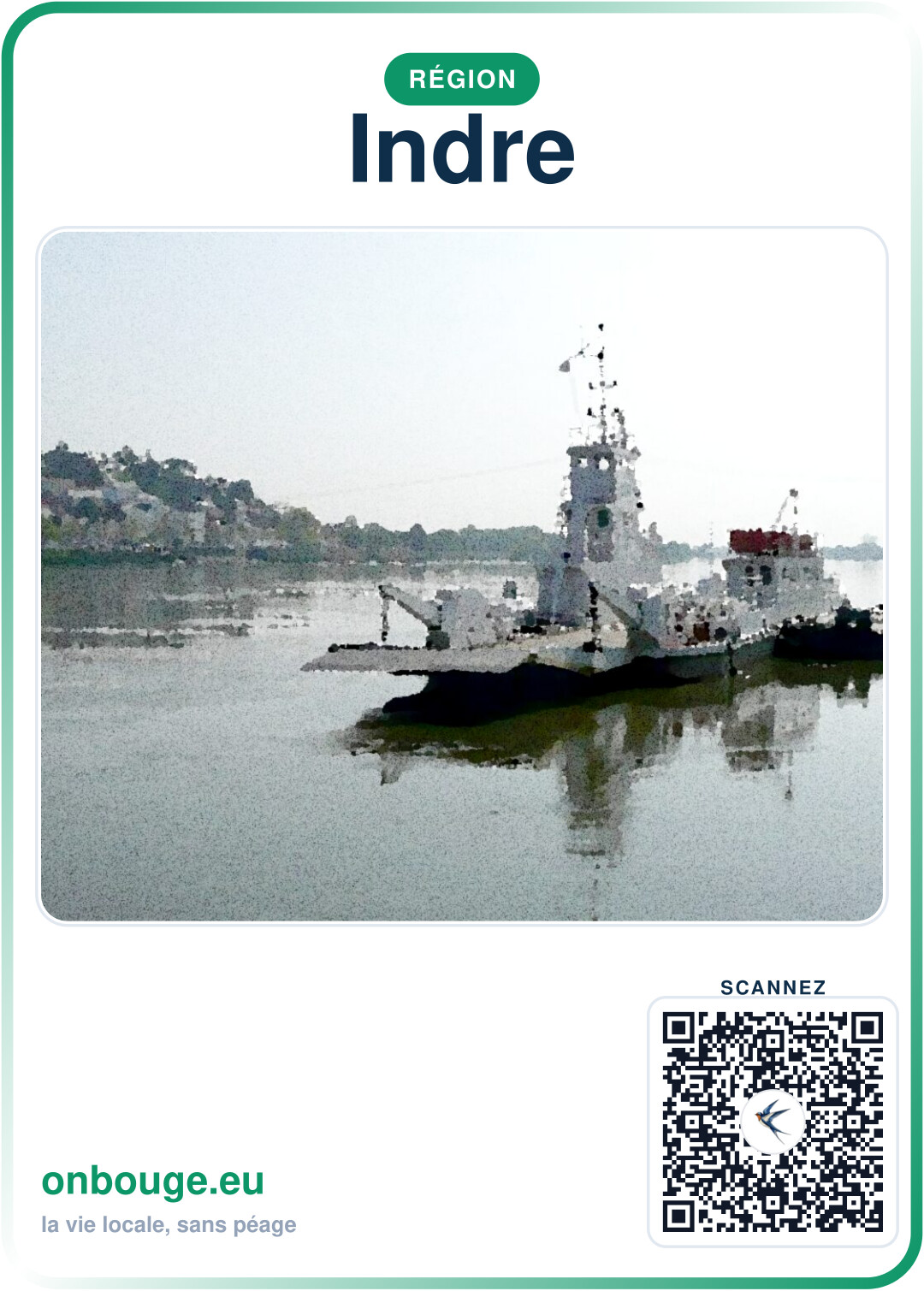 Aquarelle Indre — carte OnBouge avec QR