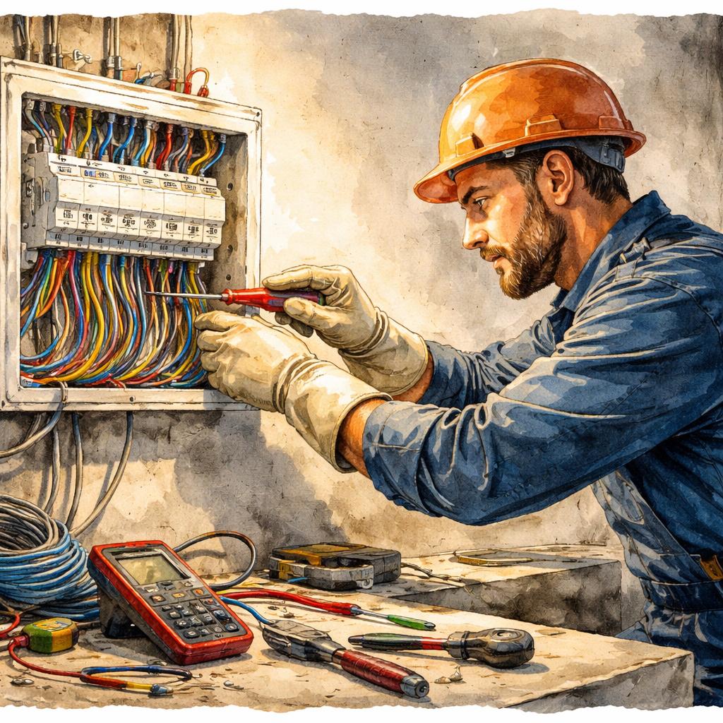 Aquarelle Électricien — OnBouge