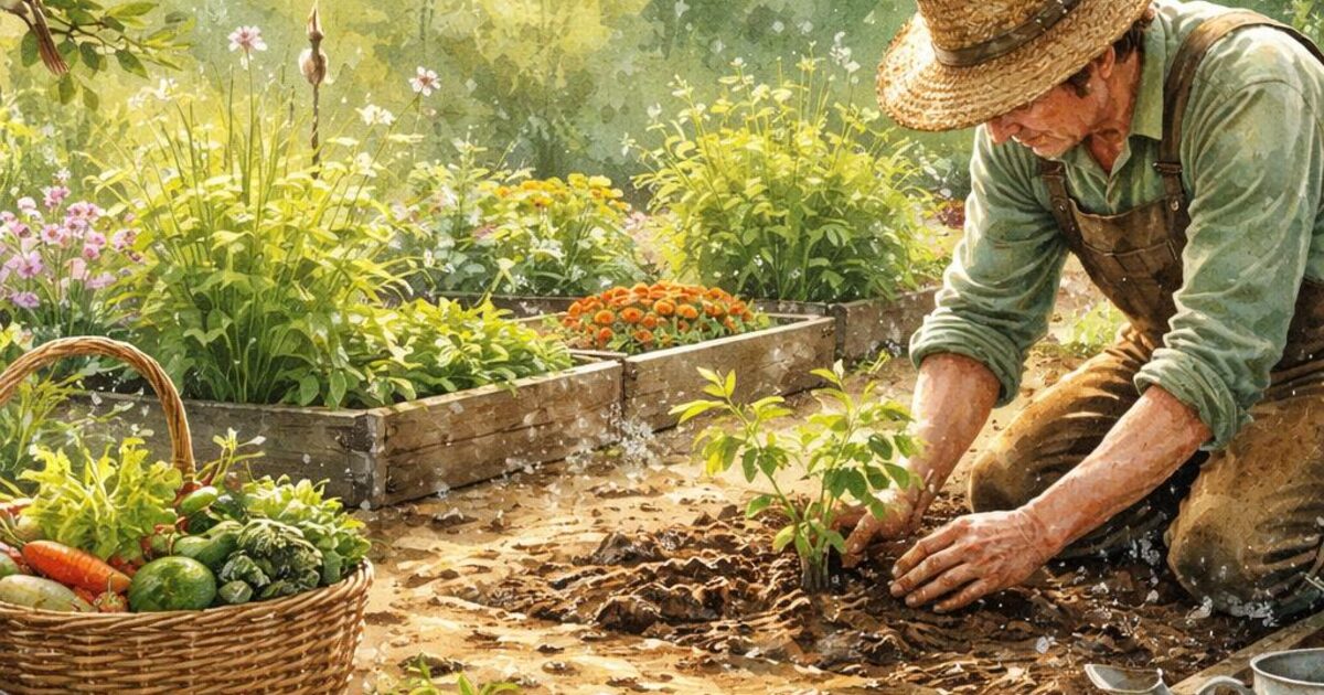 Aquarelle Jardinier / paysagiste — OnBouge