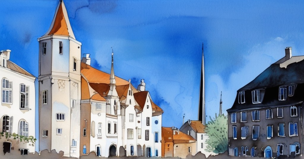 Aalborg — aquarelle — Danemark