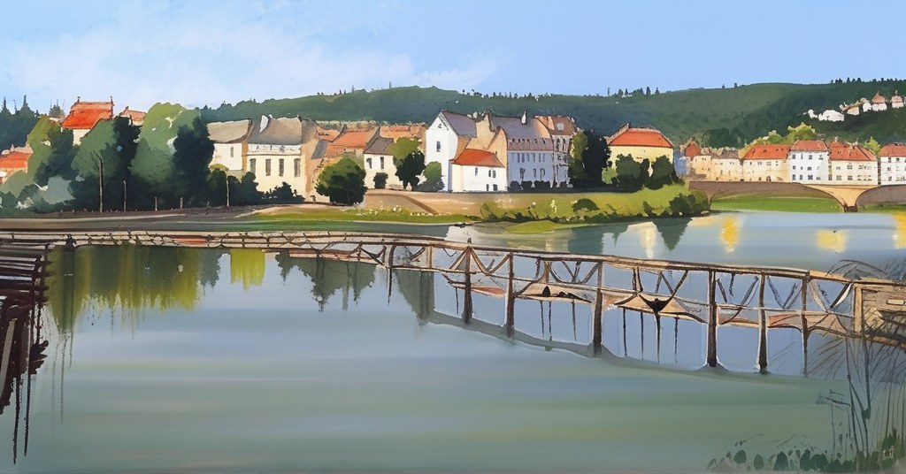 Aire-sur-l'Adour — aquarelle — France
