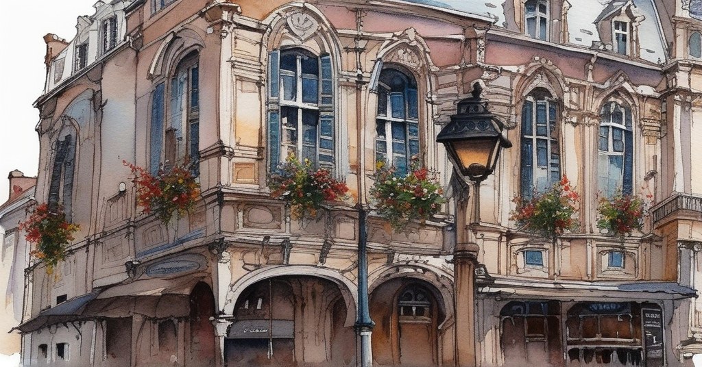 Aire-sur-la-Lys — aquarelle — France