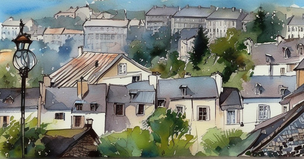 Allassac — aquarelle — France