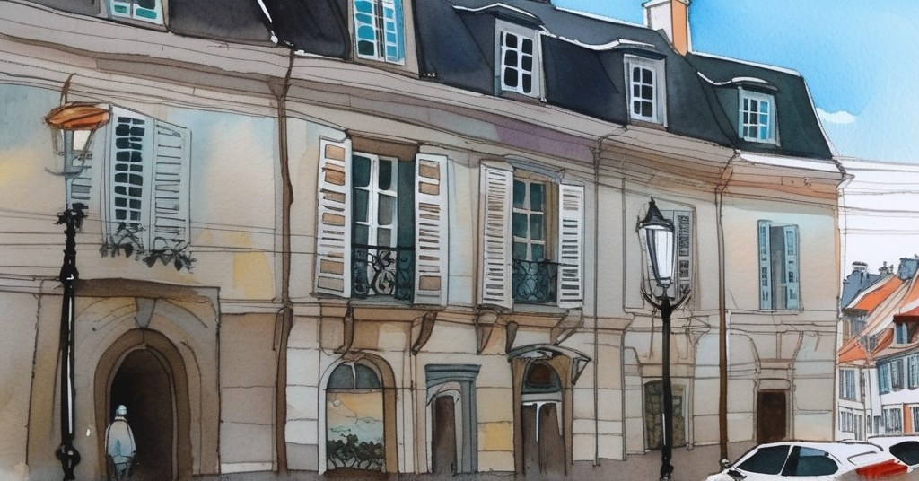 Angerville — aquarelle — France