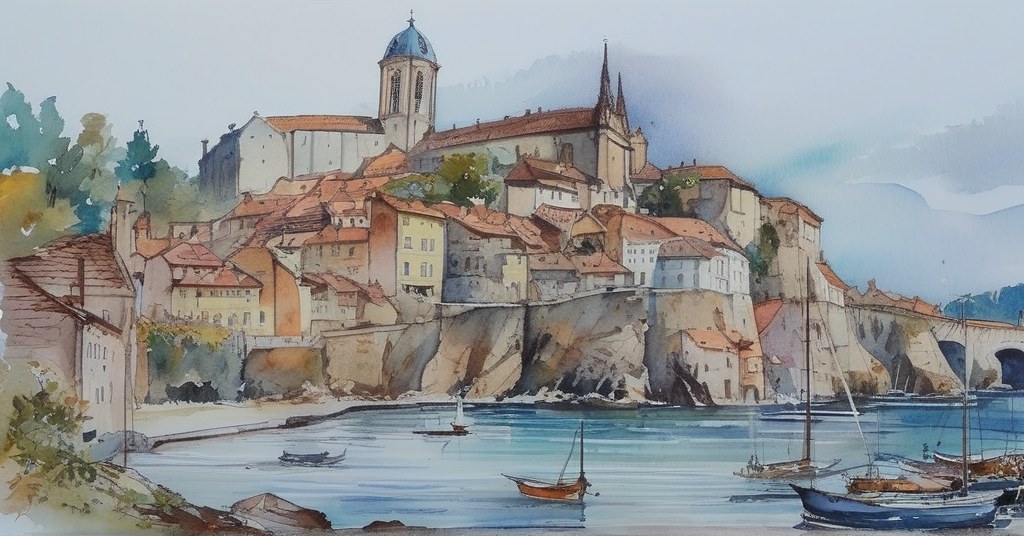 Antibes — aquarelle — France