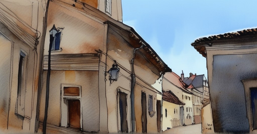 Aramon — aquarelle — France
