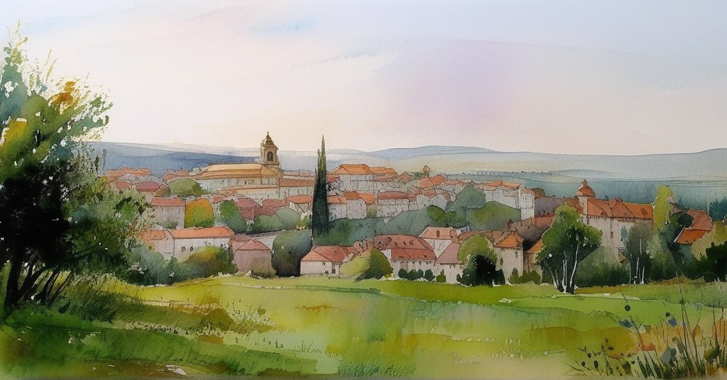 Argences — aquarelle — France