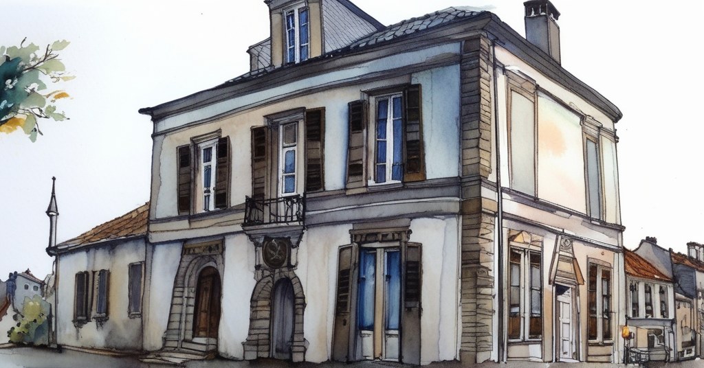 Arnières-sur-Iton — aquarelle — France