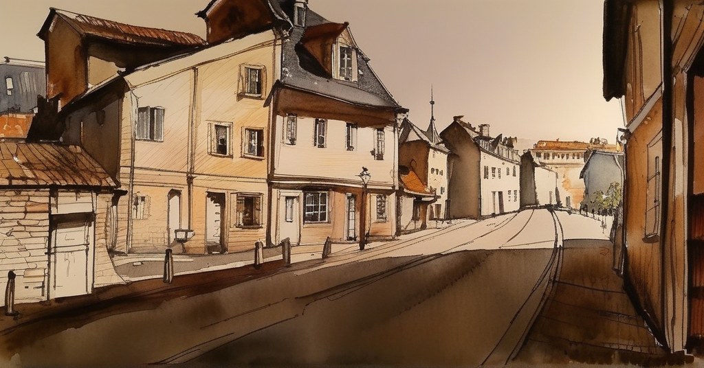 Arpajon-sur-Cère — aquarelle — France