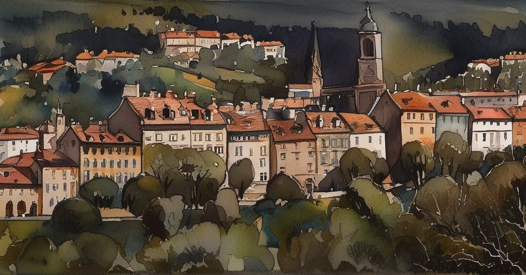 Ascain — aquarelle — France