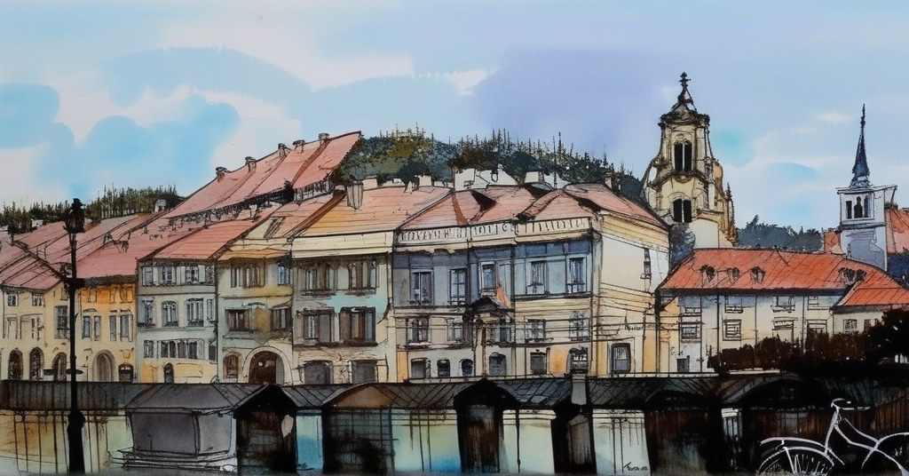 Aubagne — aquarelle — France
