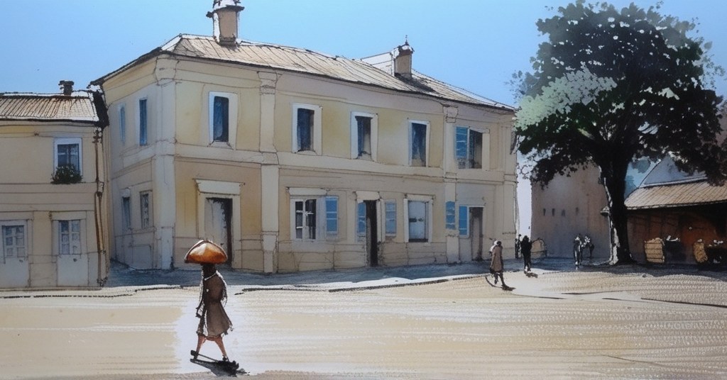 Aubenas — aquarelle — France