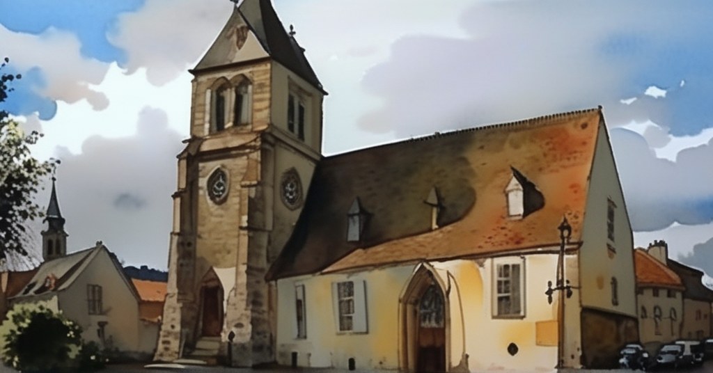 Aubergenville — aquarelle — France