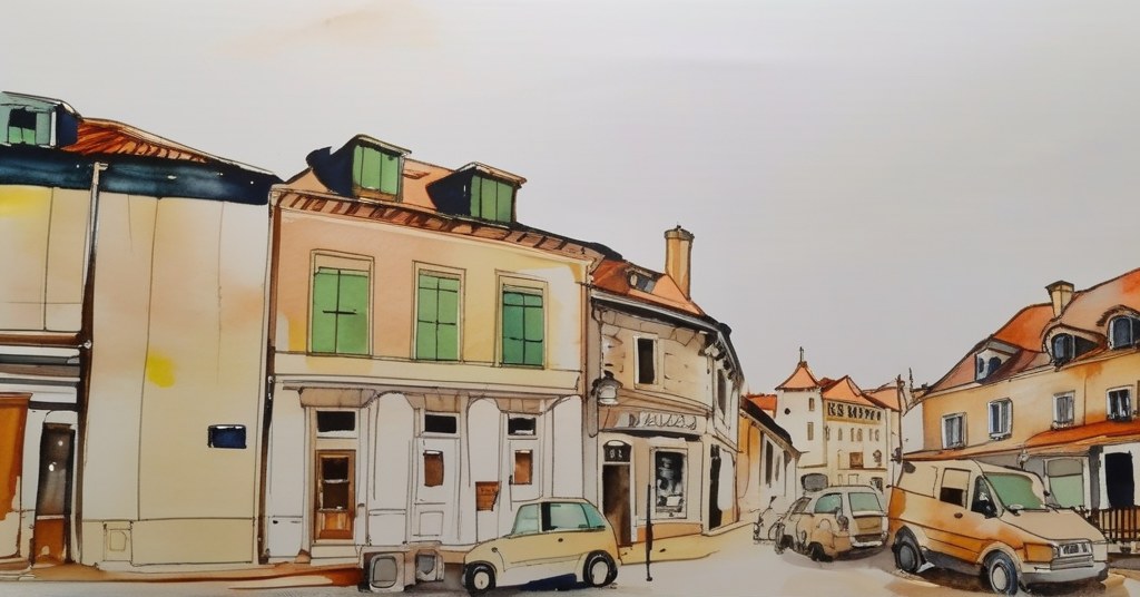 Aubigny-Les Clouzeaux — aquarelle — France