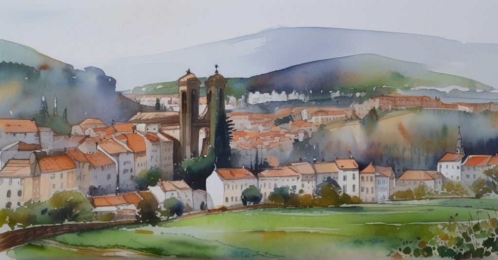Auchel — aquarelle — France