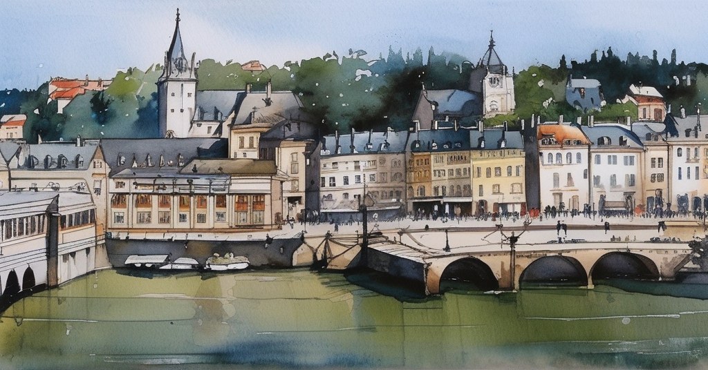 Auray — aquarelle — France