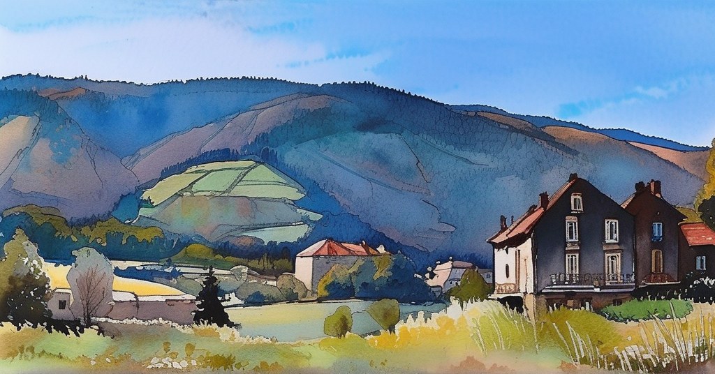 Aussillon — aquarelle — France