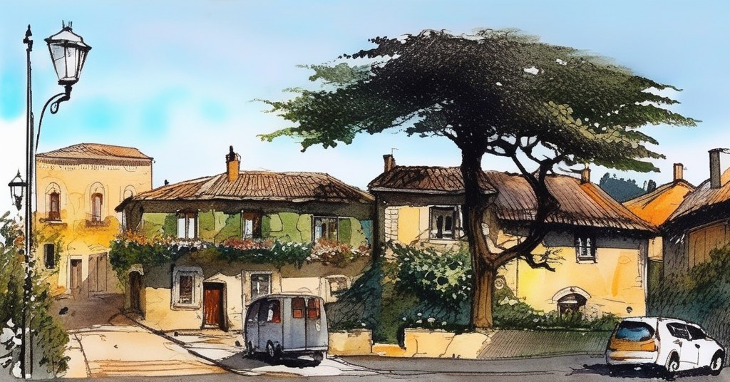 Aussonne — aquarelle — France