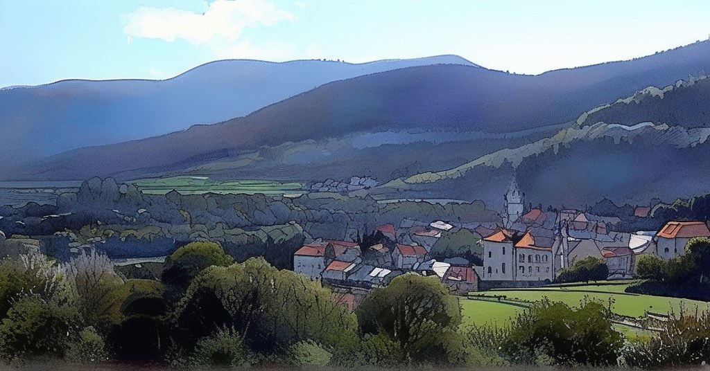 Bagnères-de-Bigorre — aquarelle — France