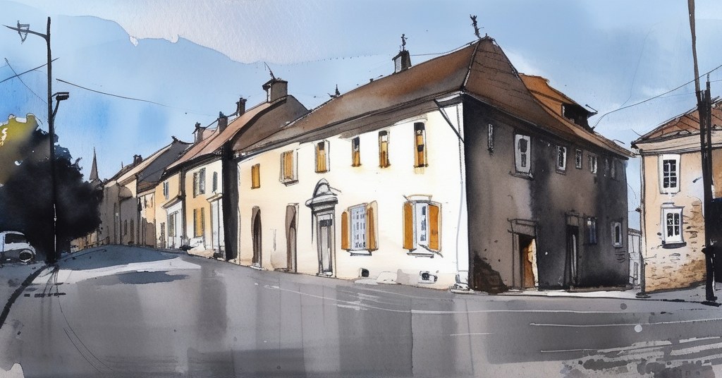 Blaru — aquarelle — France
