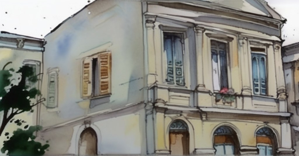 Bonnières-sur-Seine — aquarelle — France