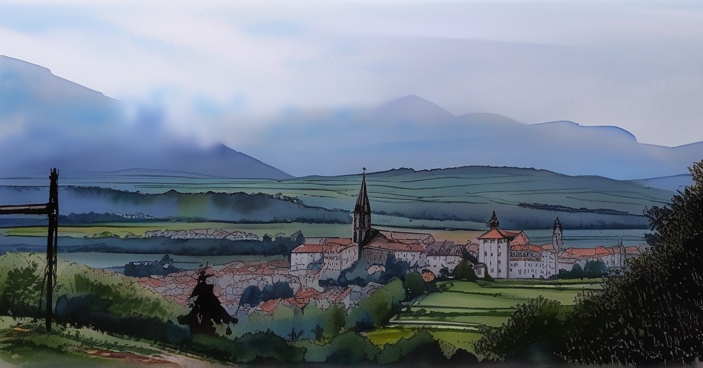 Bons-en-Chablais — aquarelle — France