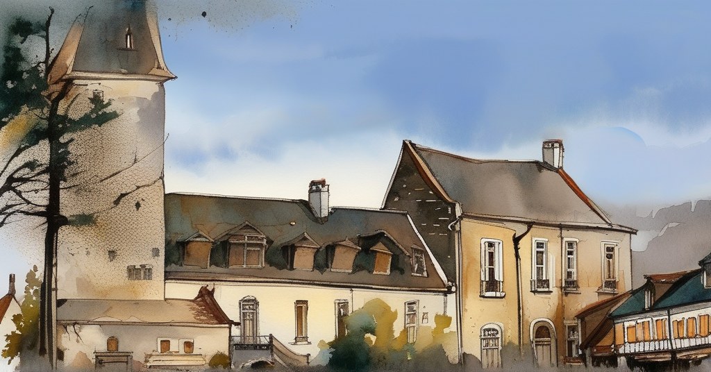Bourgvallées — aquarelle — France