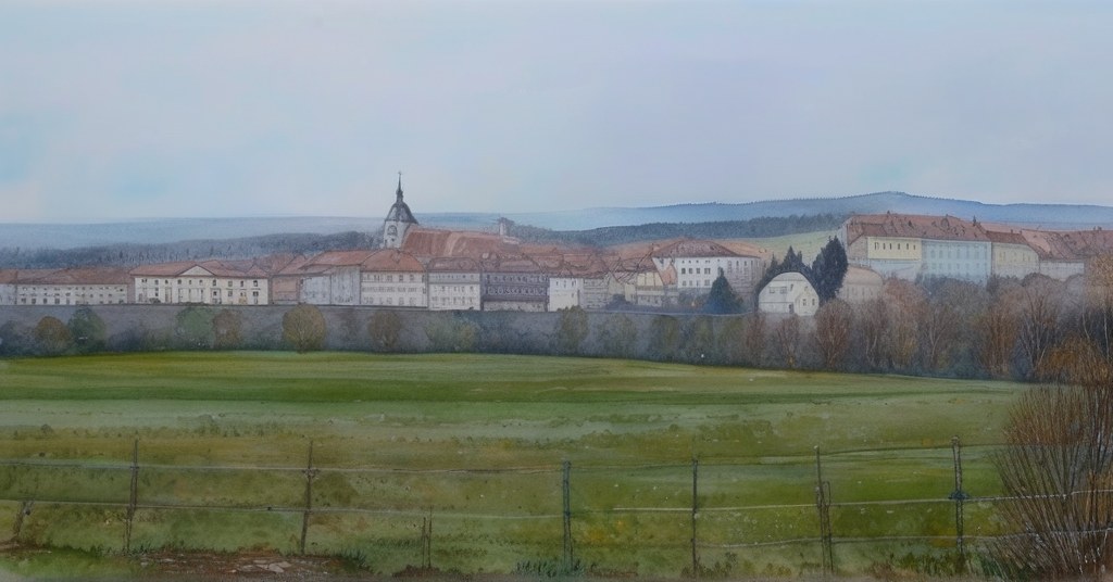 Brécey — aquarelle — France