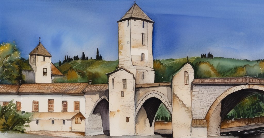 Cahors — aquarelle — France