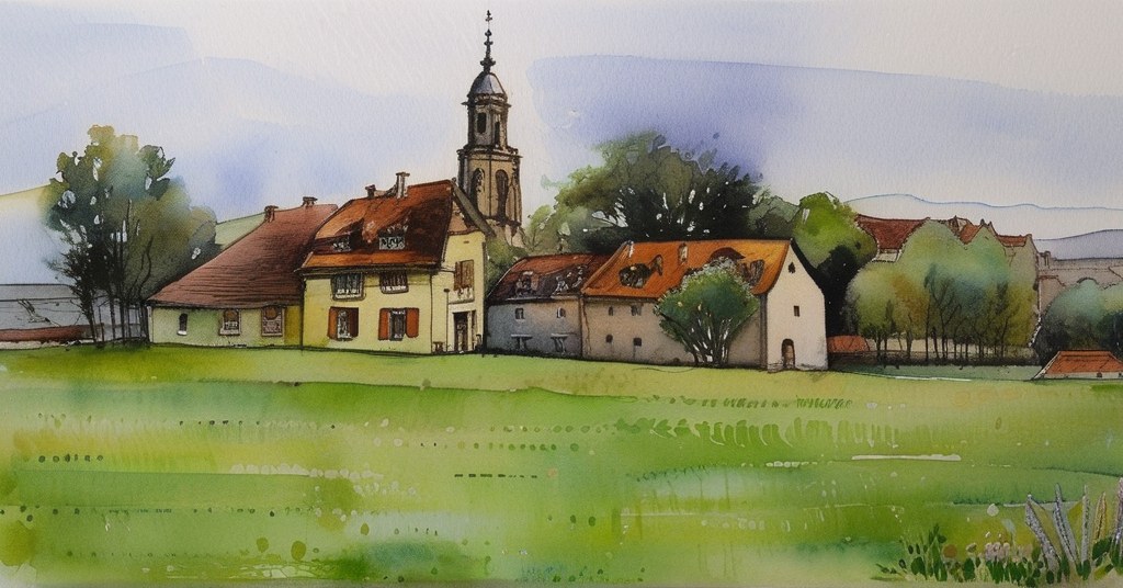 Cairon — aquarelle — France