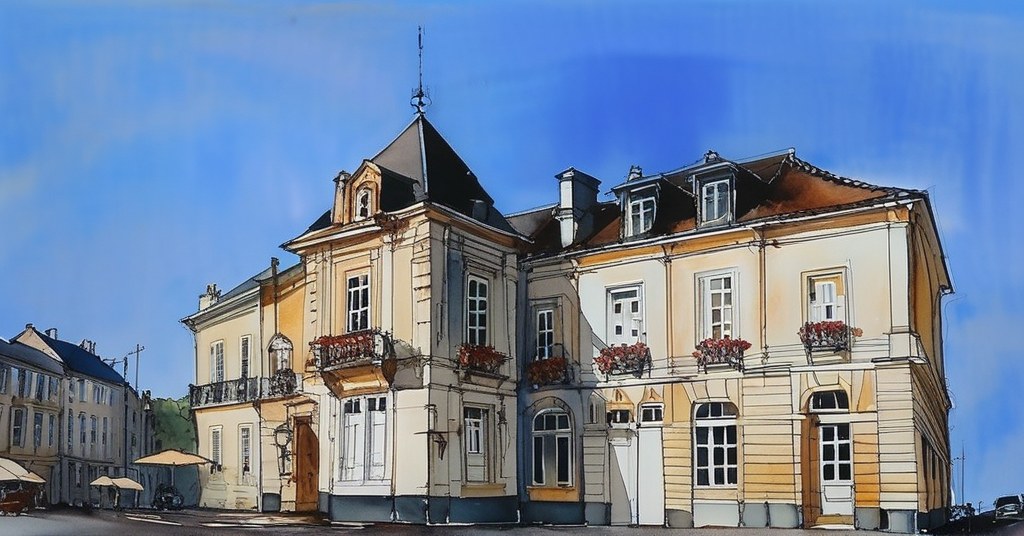 Caumont-sur-Aure — aquarelle — France