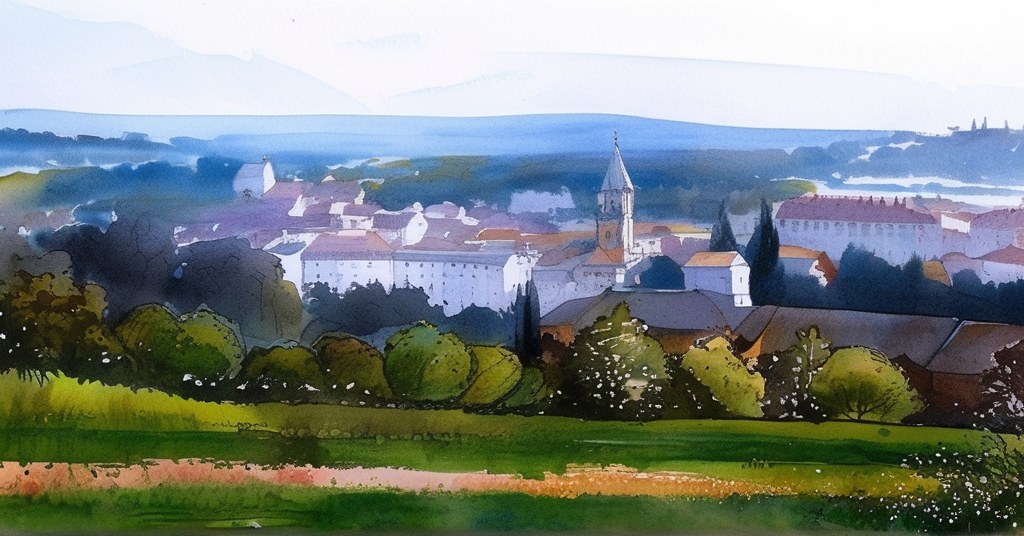 Chanteloup-les-Vignes — aquarelle — France