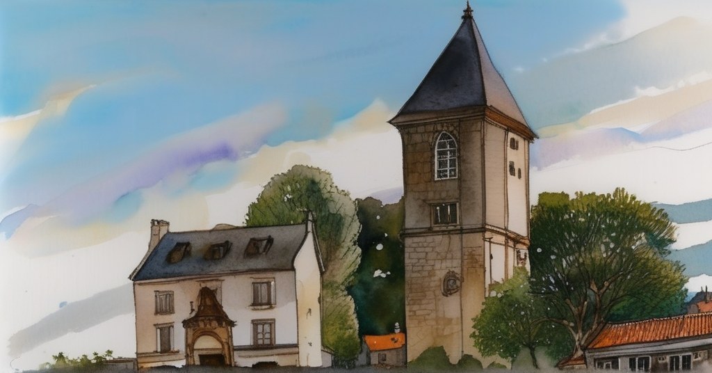 Châteaudun — aquarelle — France