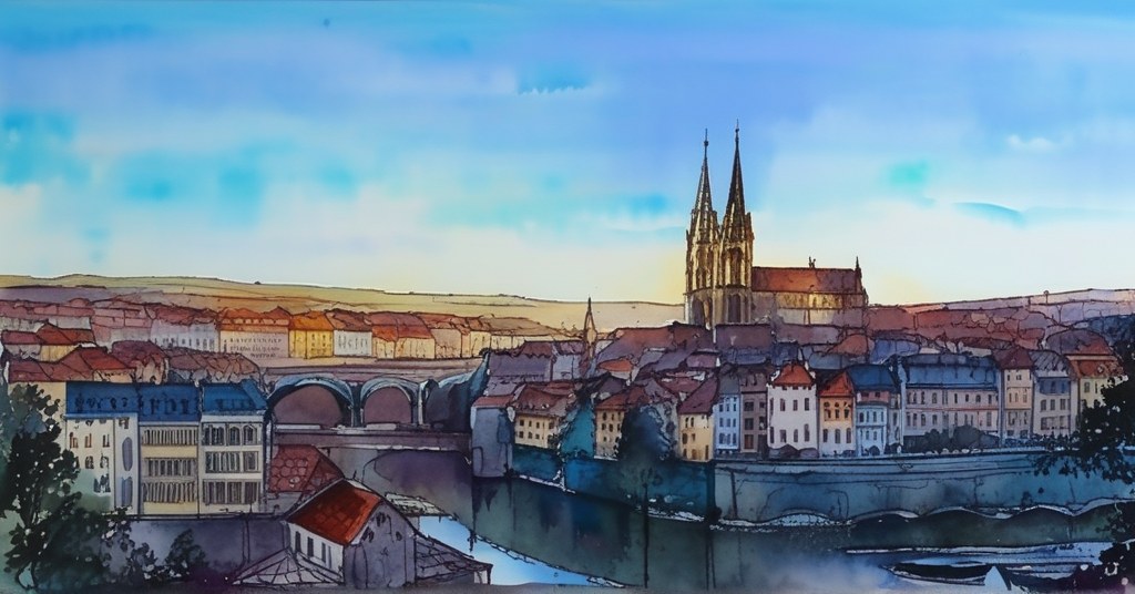 Aquarelle de Clermont-Ferrand
