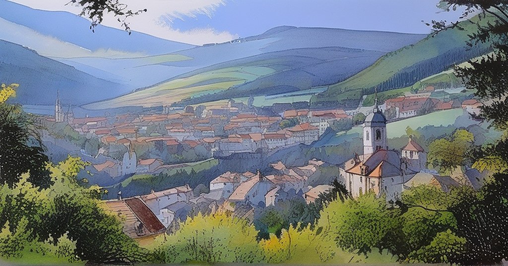 Cluses — aquarelle — France