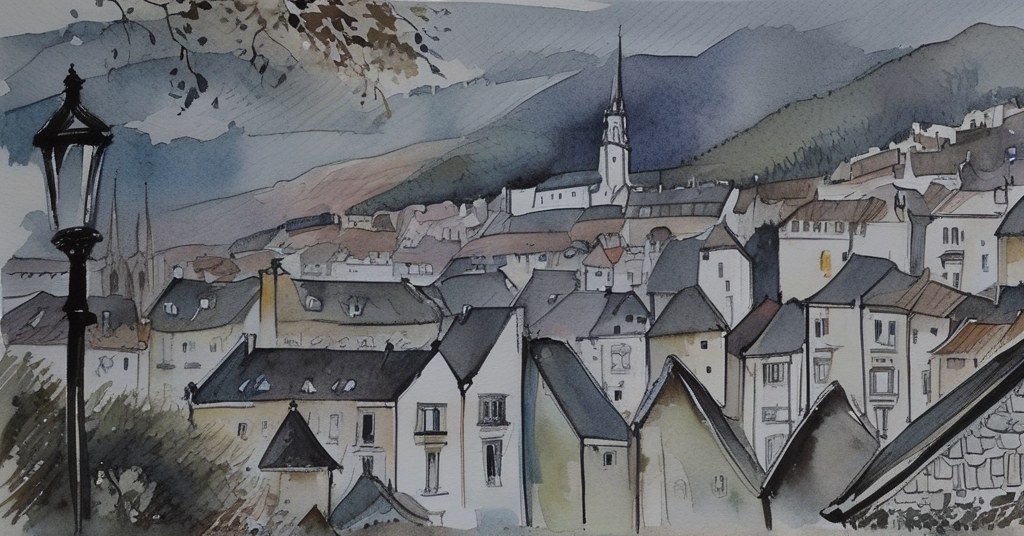 Courville-sur-Eure — aquarelle — France