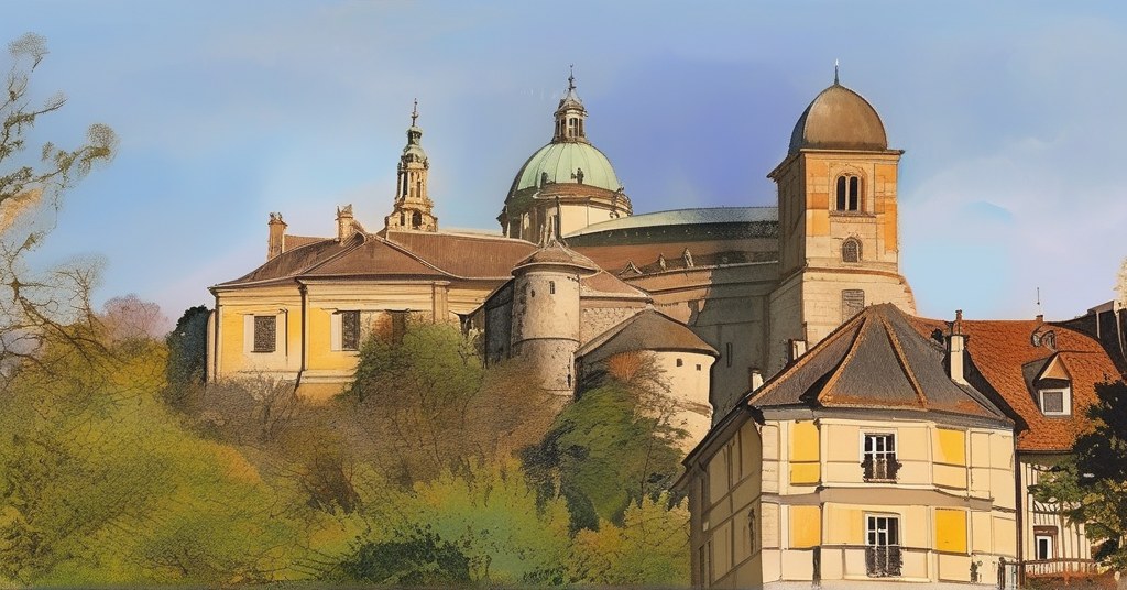 Creully sur Seulles — aquarelle — France