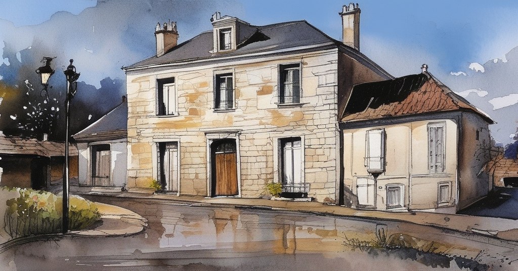 Démouville — aquarelle — France