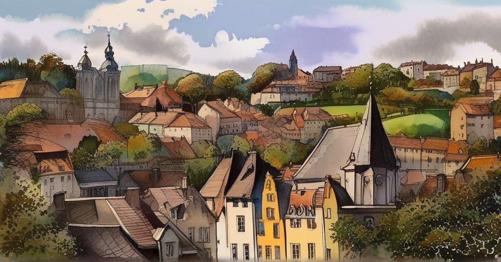 Dinan — aquarelle — France