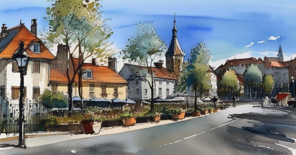 Epagny Metz-Tessy — aquarelle — France