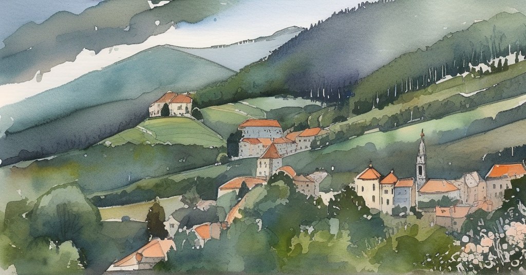Follainville-Dennemont — aquarelle — France