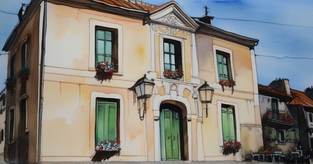 Freneuse — aquarelle — France