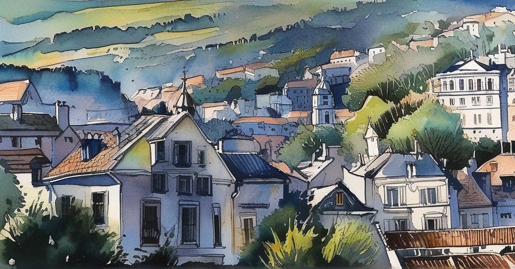 Gavray-sur-Sienne — aquarelle — France
