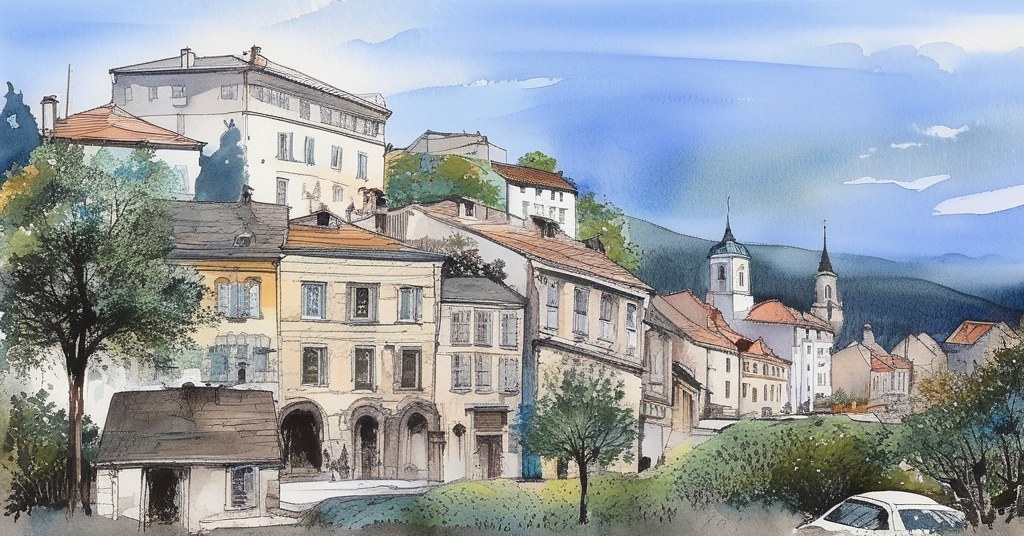Gordes — aquarelle — France