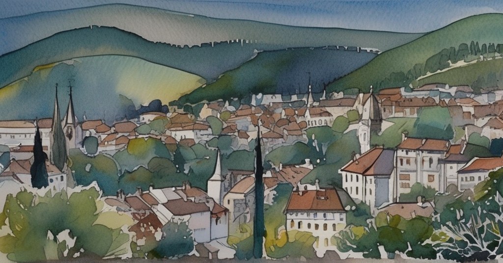 Houppeville — aquarelle — France