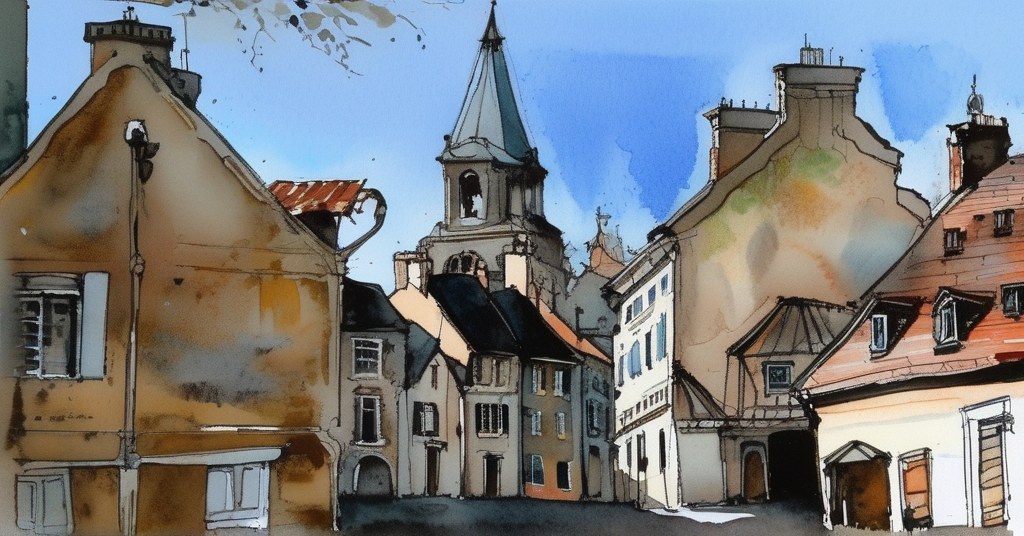 Illiers-Combray — aquarelle — France