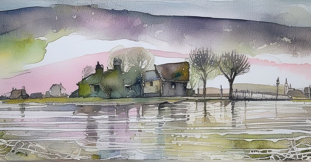 La Ferté-en-Ouche — aquarelle — France