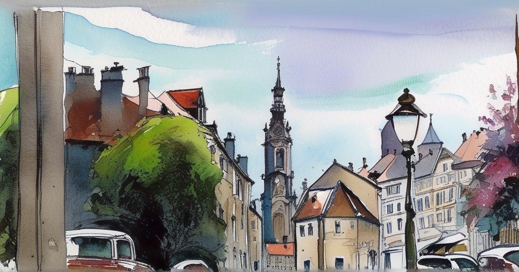 Aquarelle de La Ferté Macé